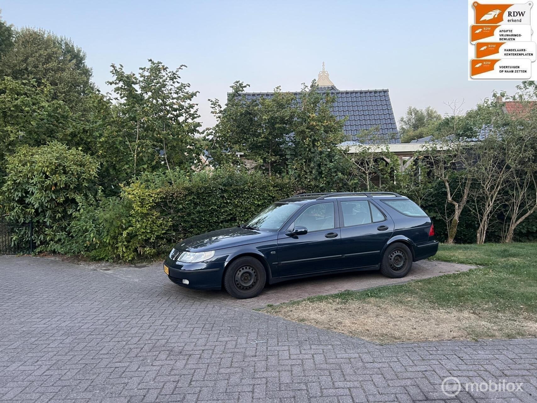 Sportieve Saab 9-5 Estate 2.3t Linear Lpg/G3 bj 2005 nwe apk, Auto's, Saab, Voorwielaandrijving, 4 cilinders, 2290 cc, Blauw
