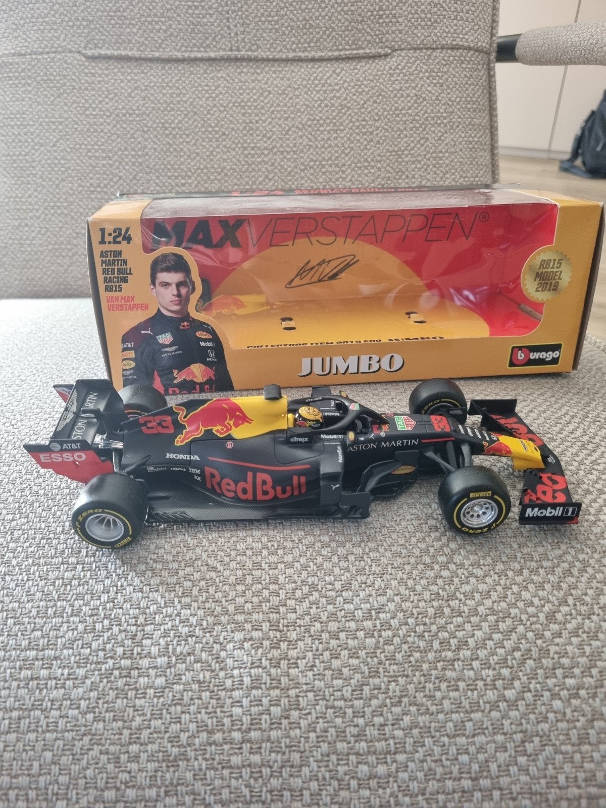Max Verstappen Red Bull Racing RB15 1:24 modelauto Bburago, Hobby en Vrije tijd, Ophalen of Verzenden, Zo goed als nieuw, Auto