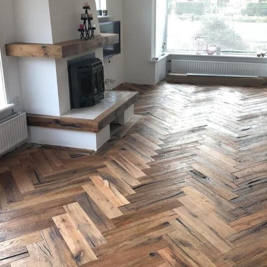ANTIEK EIKEN VISGRAAT VLOER KANT & KLAAR!!, Ophalen, Nieuw, 75 m² of meer, Parket