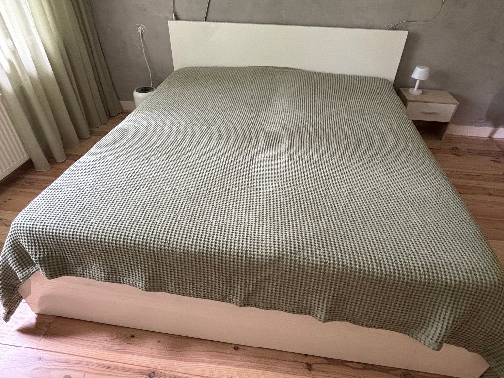 Compleet 2-persoonsbed 180x210 cm inclusief matrassen, Ophalen, Gebruikt, 90 cm, Tweepersoons