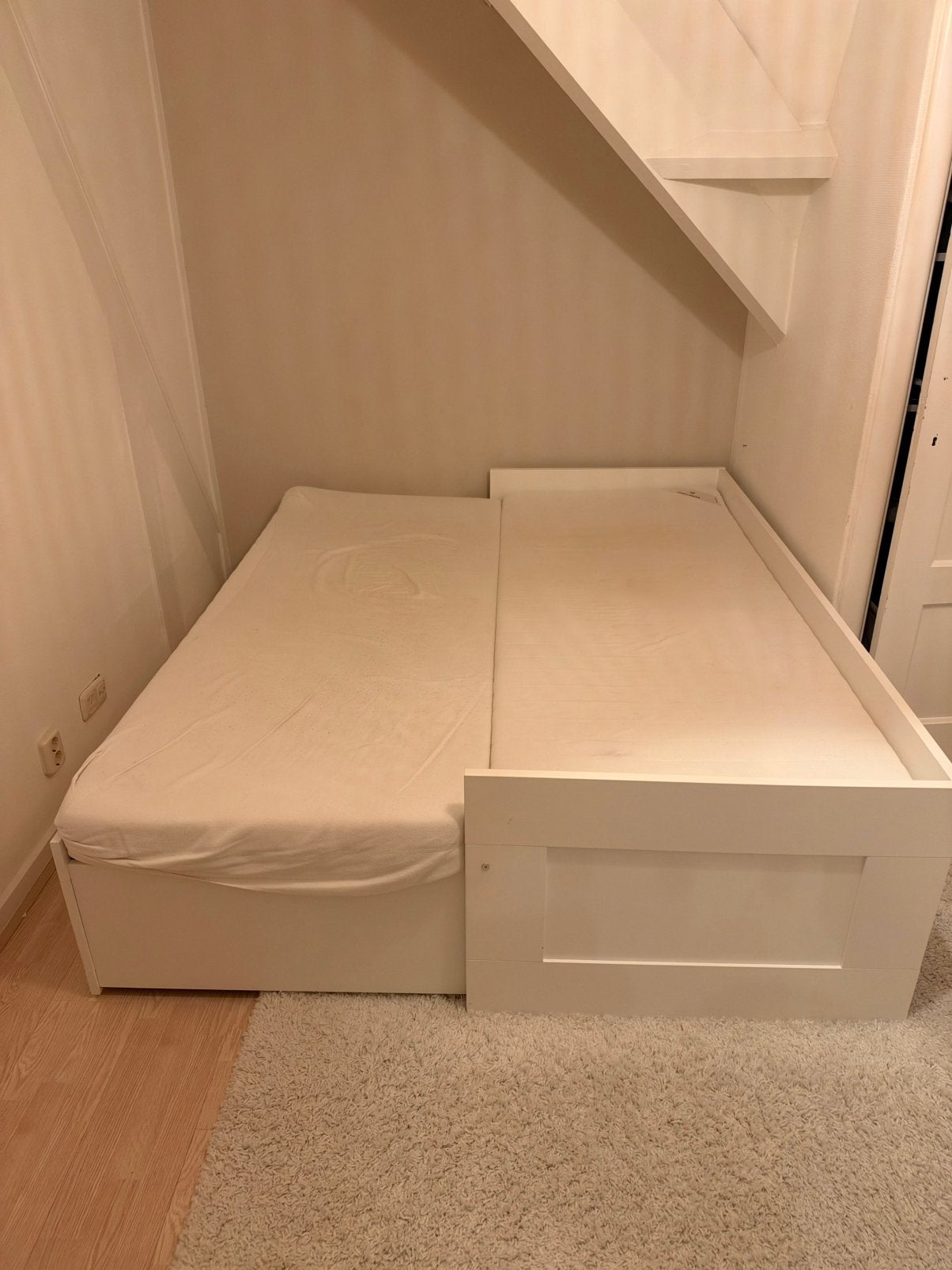 Bed en kast, Ophalen, Tweepersoons, 140 cm, Zo goed als nieuw
