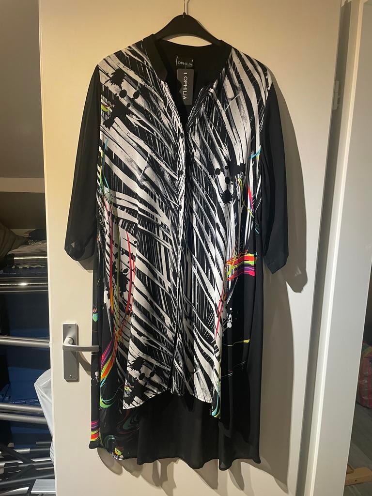 Nieuwe gave lange voile blouse Noor graphic multicolor print, Overige kleuren, Blouse of Tuniek, Nieuw, Nvt