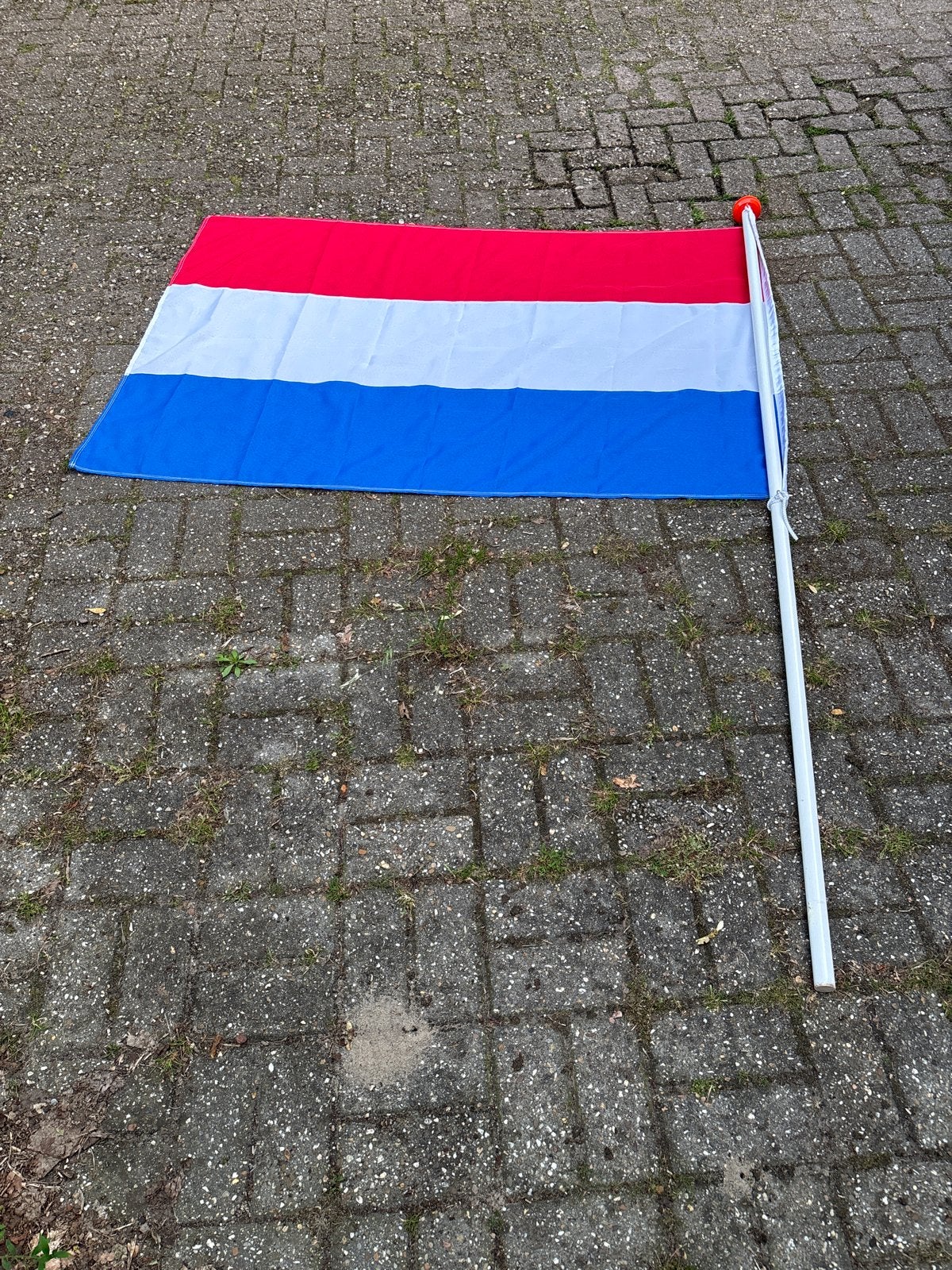 Hollandse vlag, WK vlag 100x150cm stok 200cm, Ophalen