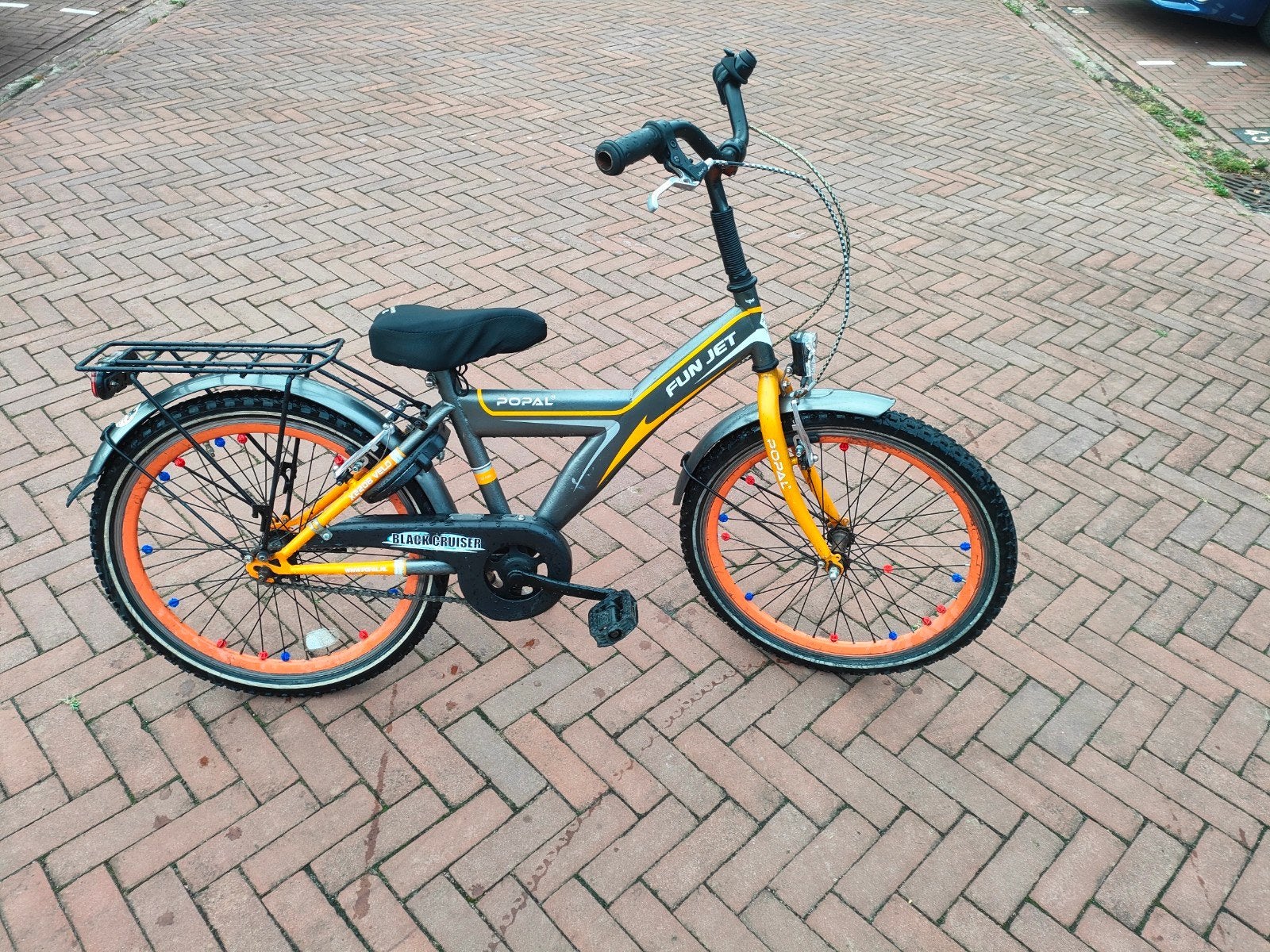 jongens fiets popal funjet 22 inch, Ophalen, Popal funjet, Zo goed als nieuw, Terugtraprem