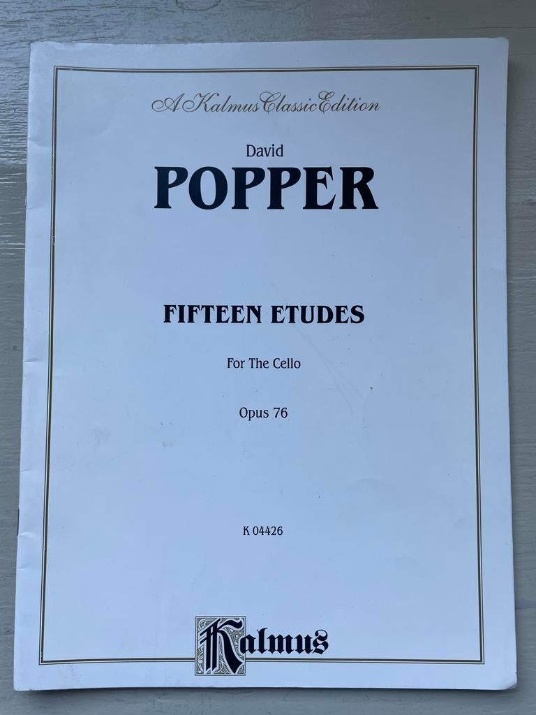 David Popper - Fifteen Etudes for The Cello Opus 76, Muziek en Instrumenten, Gebruikt, Klassiek, Ophalen of Verzenden, Artiest of Componist