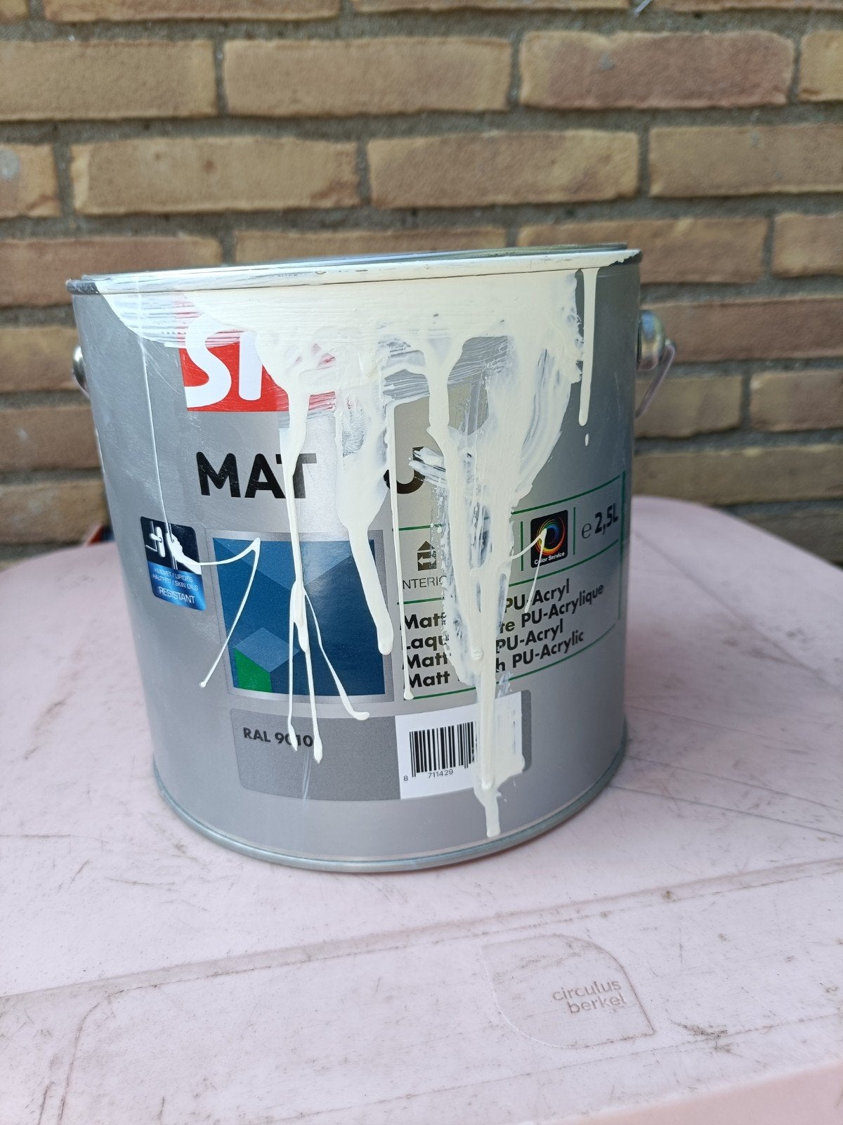 Verf RAL 9010 Mat PU-Acryl 2,5L (nog 2/3 beschikbaar), Ophalen of Verzenden