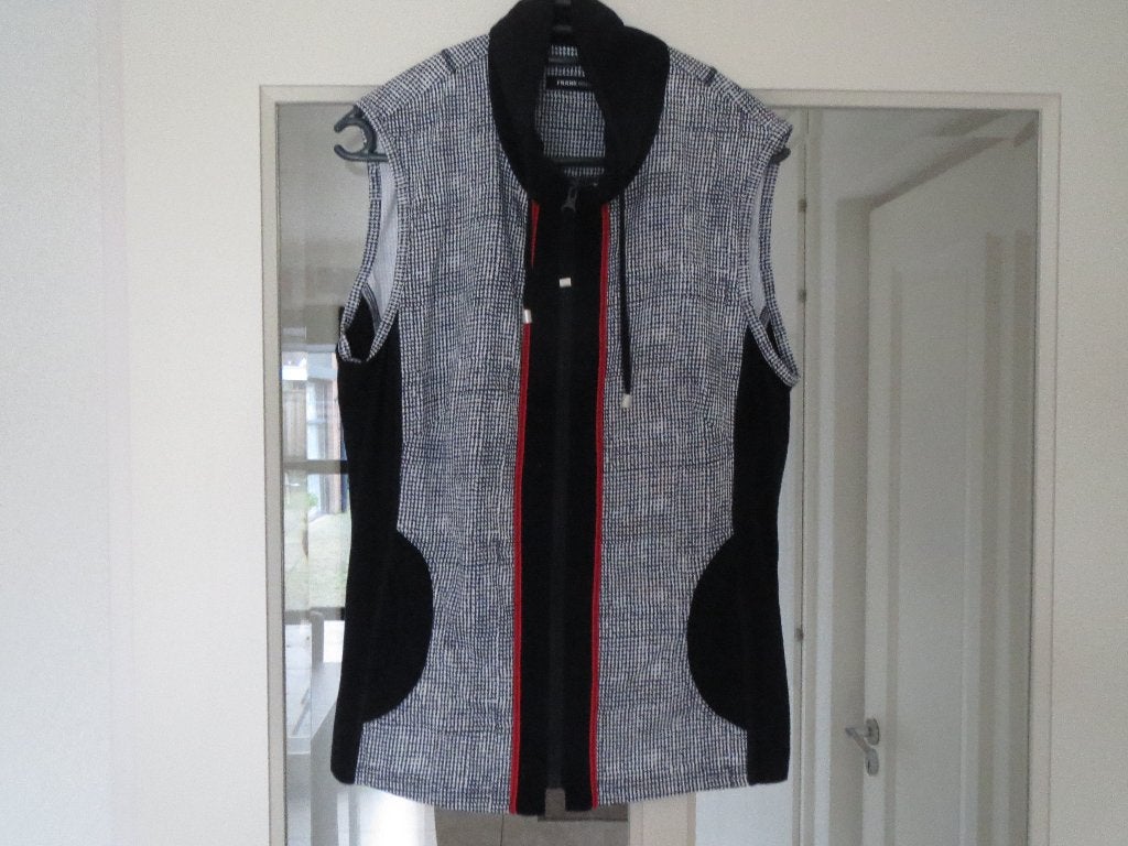 Frank Walder Mouwloos dames shirtjasje, Ophalen of Verzenden, Gedragen, Maat 38/40 (M), Blauw