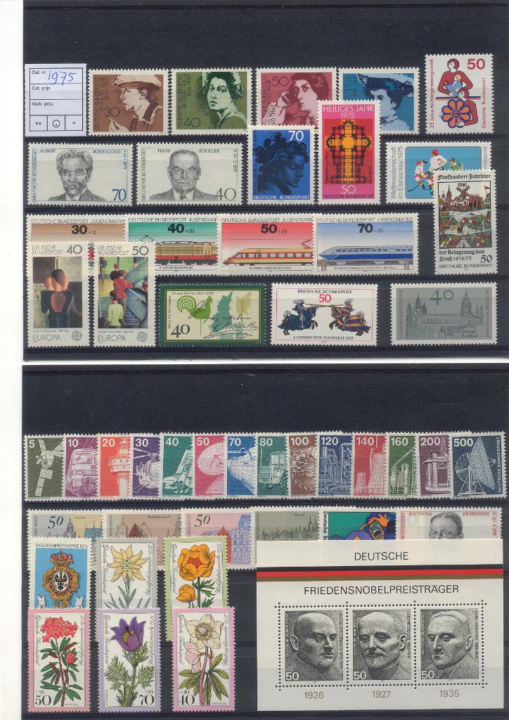 Duitsland, Bund, BRD, 1975, postfris compleet., Verzenden, BRD, Postfris