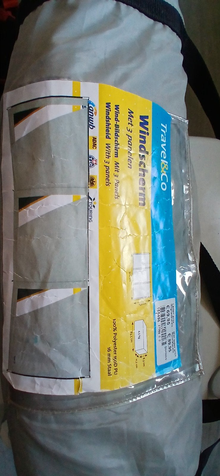 Travel & Co Windscherm met 3 panelen, Ophalen, Gebruikt