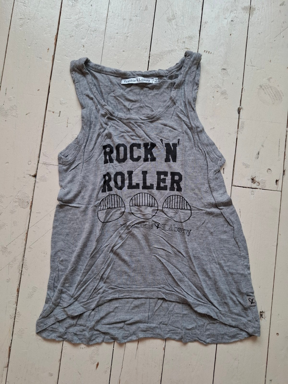 Frankie & Liberty 'Rock N Roller' top - grijs, maat 12, Maat 38/40 (M), Verzenden, Frankie & Liberty, Zonder mouw