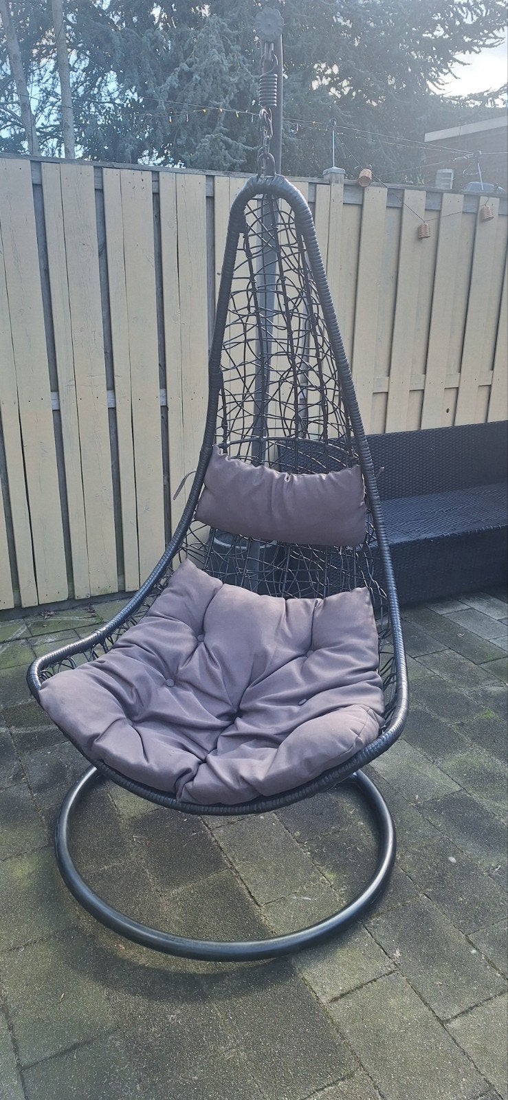 Mooie hangstoel met zo goed als nieuw kussen, Ophalen, Zo goed als nieuw, Wicker