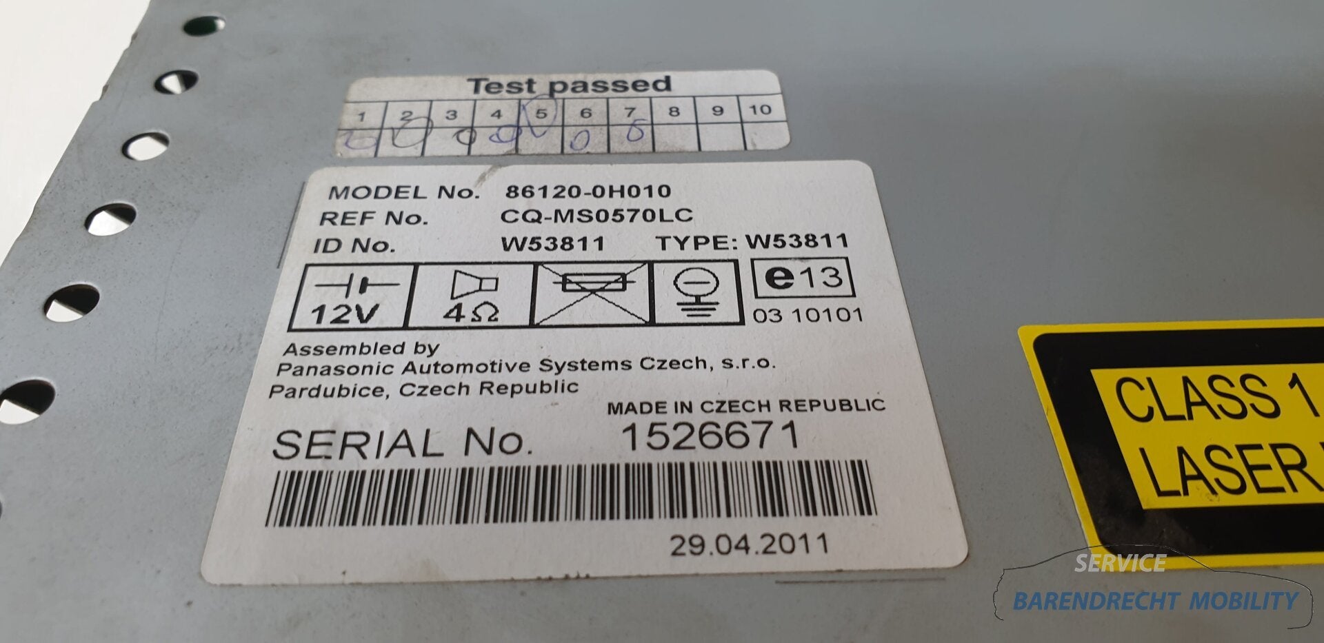 Radio C1 107 C1 86120-0H010 CD speler AUX tuner origineel ge, Info@toyota.co.jp, Gebruikt, Toyota Motor Corporation, Toyota