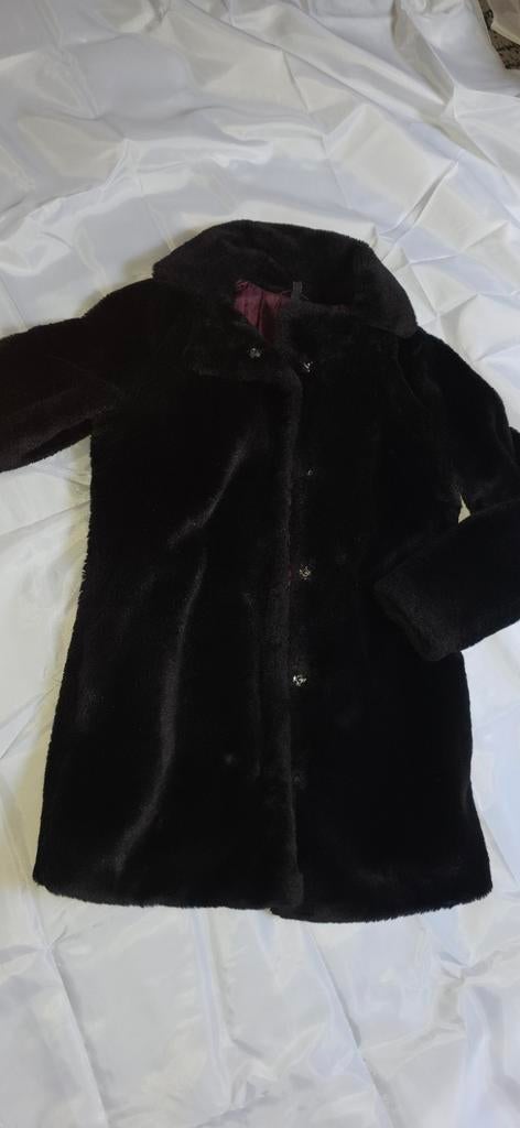 Zwarte Faux Fur Jas van HEMA - Maat M, Maat 38/40 (M), Zwart, Ophalen of Verzenden, Zo goed als nieuw