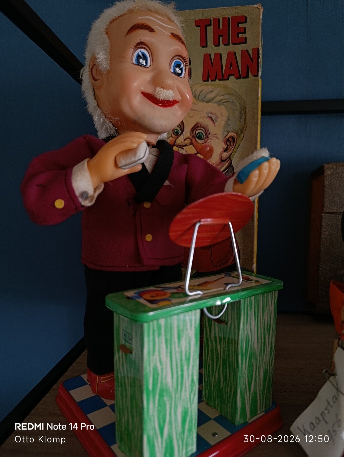 Sam the Shaving Man Battery Operated, Antiek en Kunst, Antiek | Speelgoed, Ophalen of Verzenden