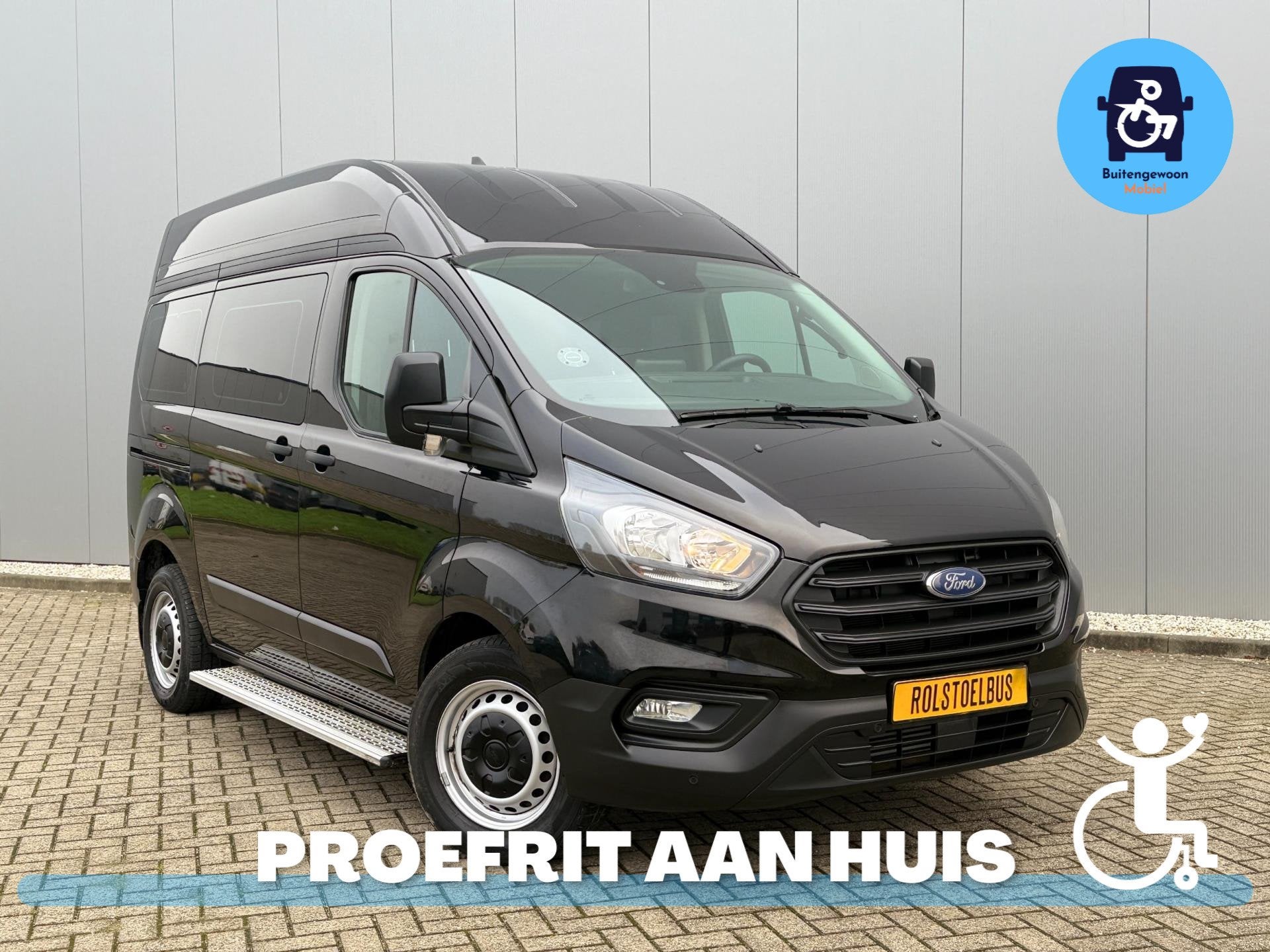 Ford Transit Custom Zelfrijder 2020 Rolstoelbus Automaat (Ai, Auto's, Bestelauto's, 12 maanden, Zwart, 4 cilinders, Zwart