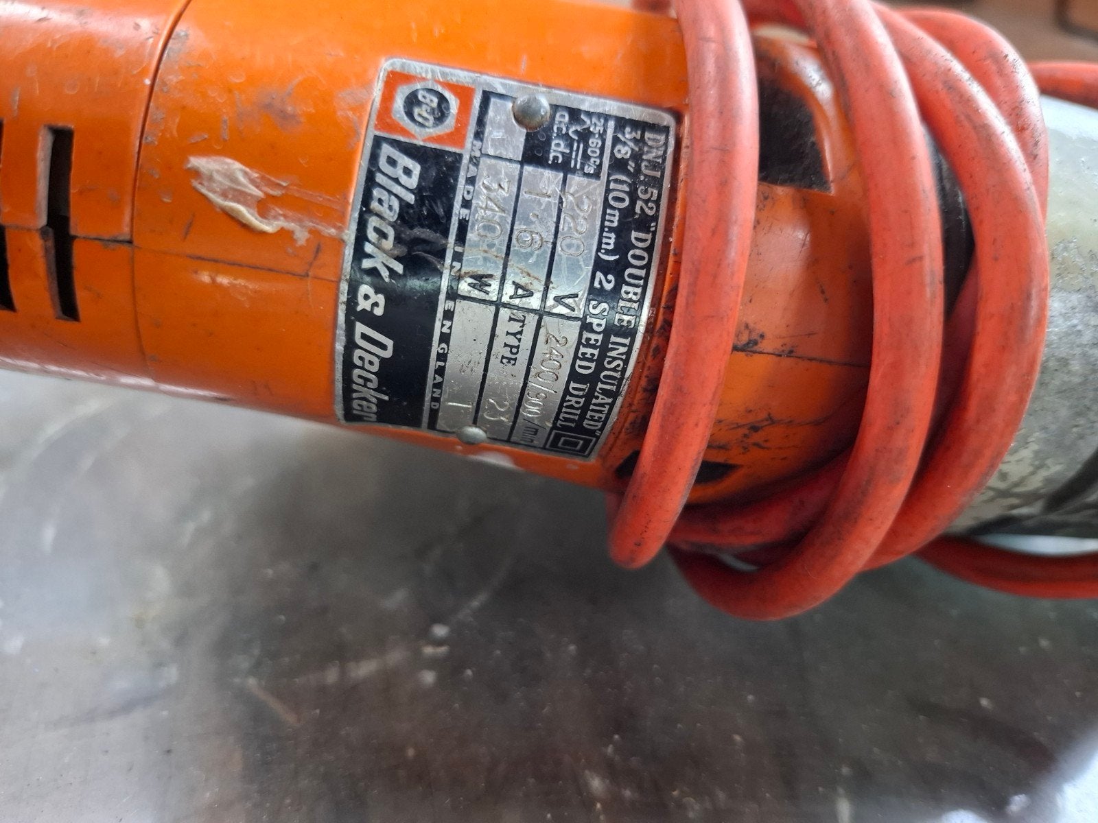 Vintage Black & Decker Boormachine - Type DNJ.52, Ophalen of Verzenden, Gebruikt, Minder dan 400 watt, Boormachine