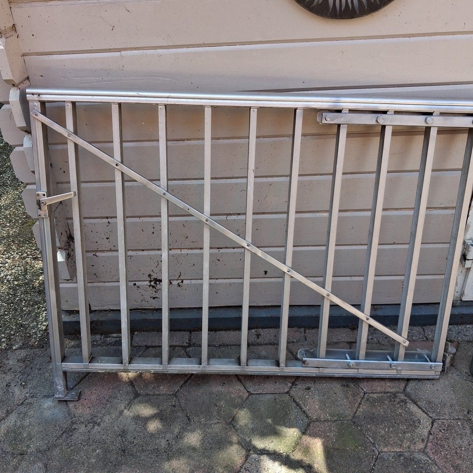 Tuinhekje aluminium pluscharnieren 125  1hek.samen 250 85ho, Tuin en Terras, Ophalen of Verzenden, Zo goed als nieuw, Aluminium