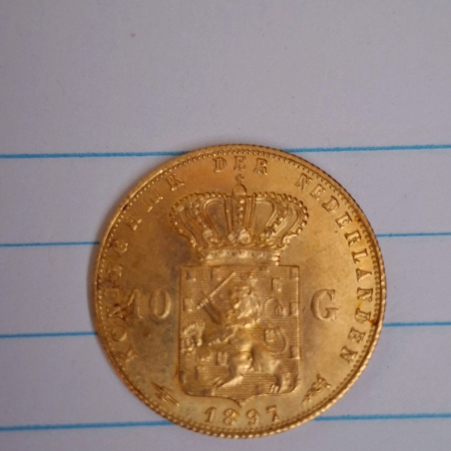Gouden 10 gulden 1897, Postzegels en Munten, Munten | Nederland, Ophalen, Goud, Koningin Wilhelmina, Losse munt