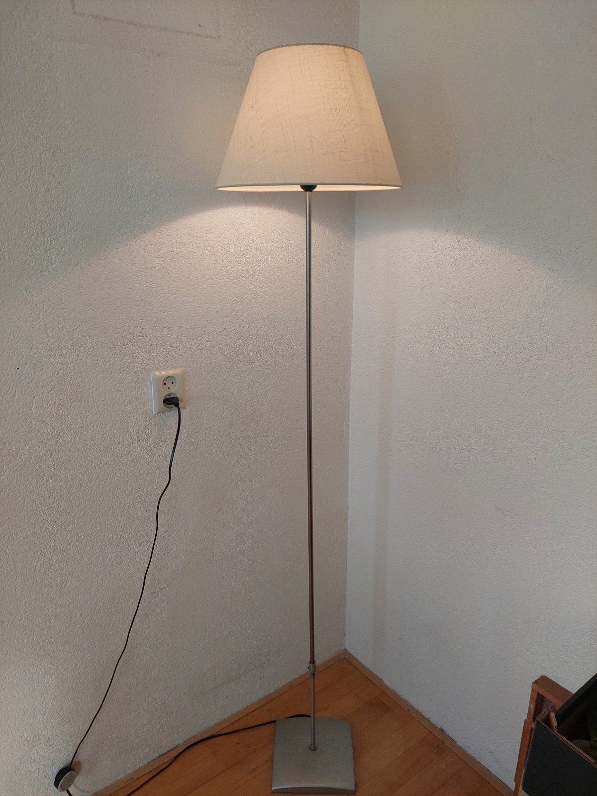staande vloerschemerlamp, met stoffen kap., Ophalen, Metaal, 150 tot 200 cm