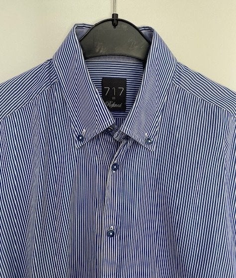 Blauw Wit gestreept Overhemd Maat 39, Kleding | Heren, Overhemden, Blauw, Gedragen, Halswijdte 39/40 (M), Ophalen of Verzenden