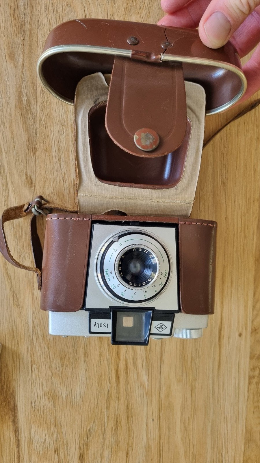 Agfa Isoly I Vintage Middenformaat Camera met Leren Etui, Ophalen of Verzenden