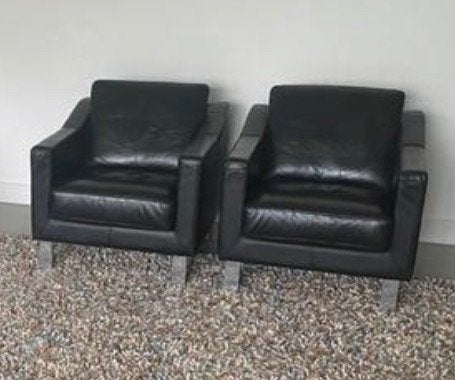 2 Leolux Antonia fauteuils (Wapiti leer) in zeer goede staat, Ophalen of Verzenden, Zo goed als nieuw, 50 tot 75 cm, Leer