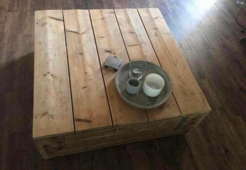 Salontafel steigerhout, Huis en Inrichting, Tafels | Salontafels, Ophalen, 100 tot 150 cm, 50 tot 100 cm, Zo goed als nieuw