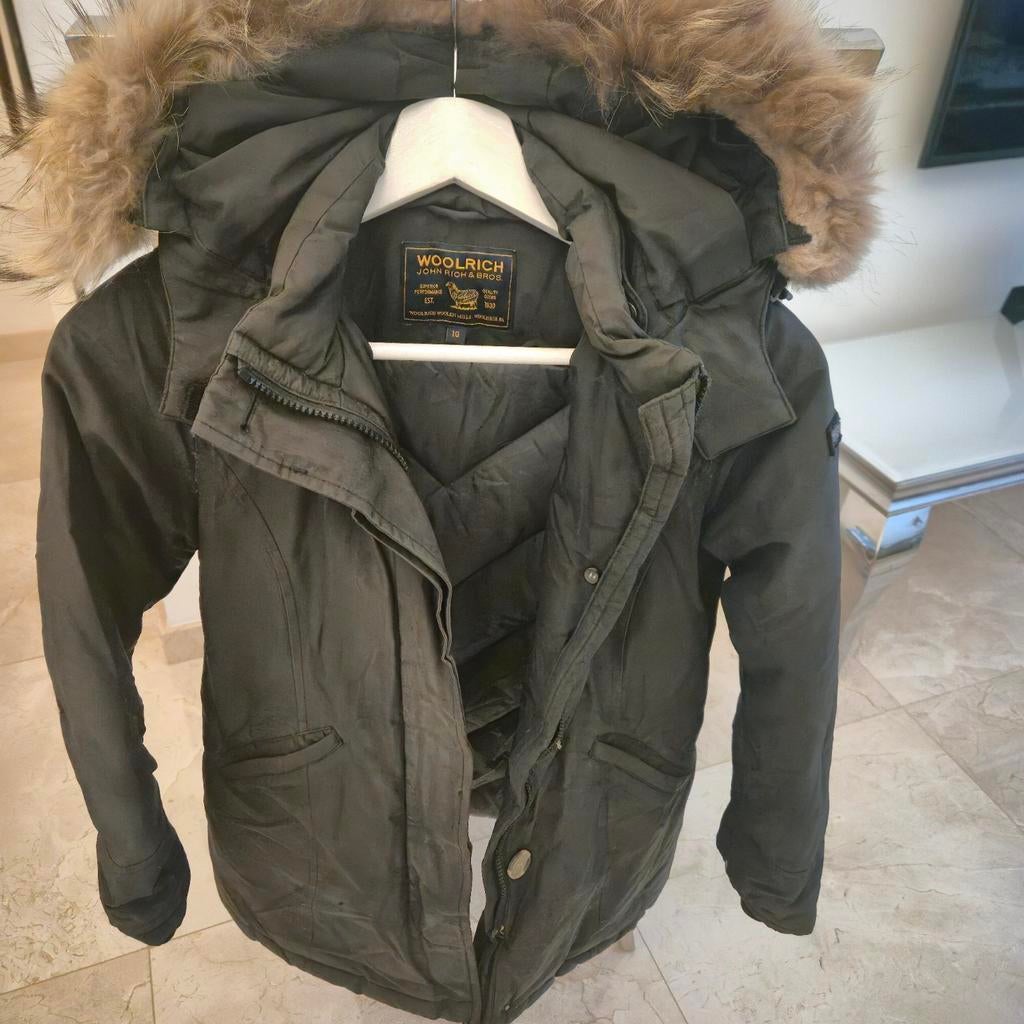 Woolrich Winterjas met Bontkraag - Maat 10, Maat 38/40 (M), Ophalen of Verzenden, Woolrich, Gedragen