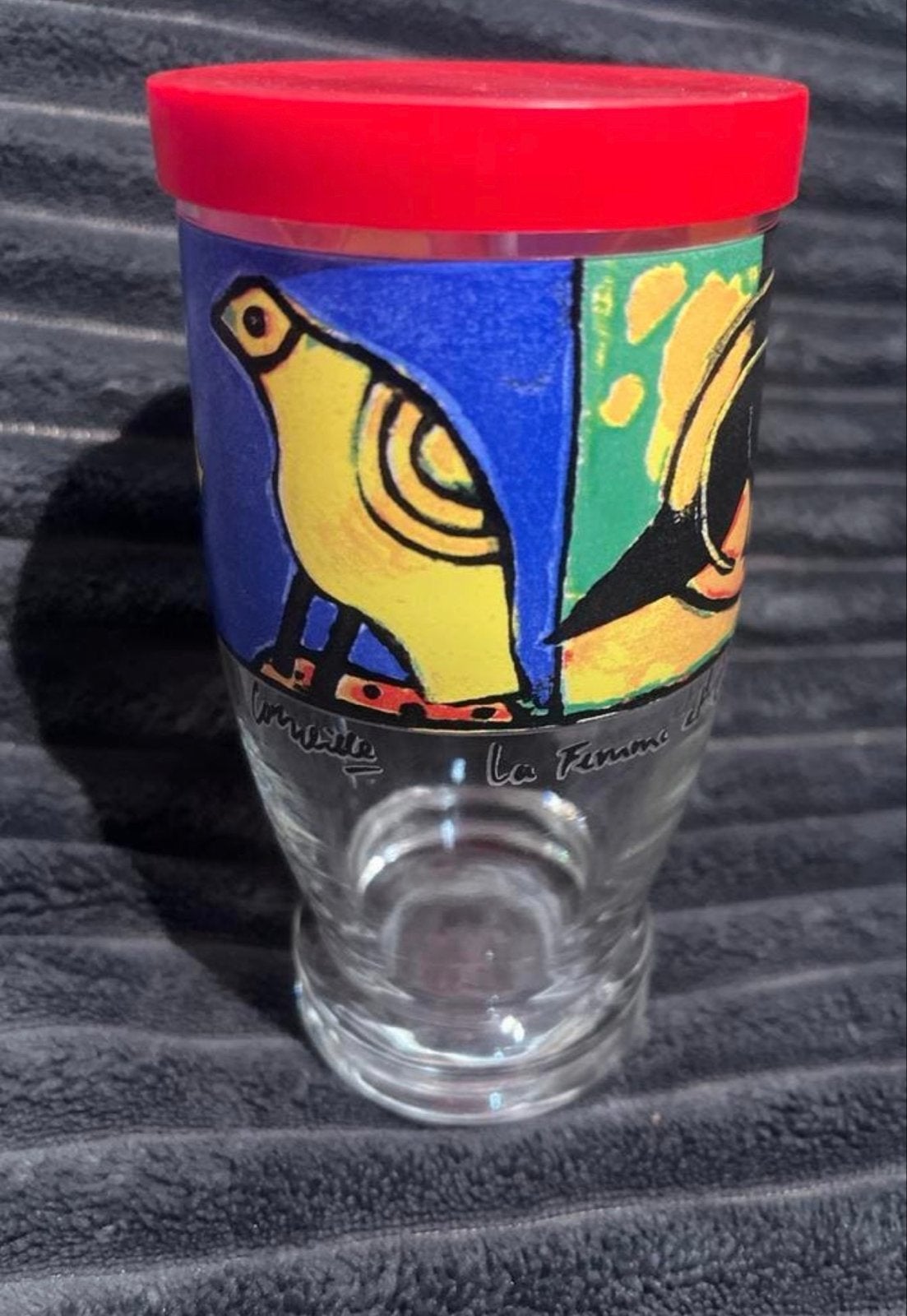 Corneille 'La Femme et La Fête 2002' Glas - Kunstobject, Ophalen of Verzenden