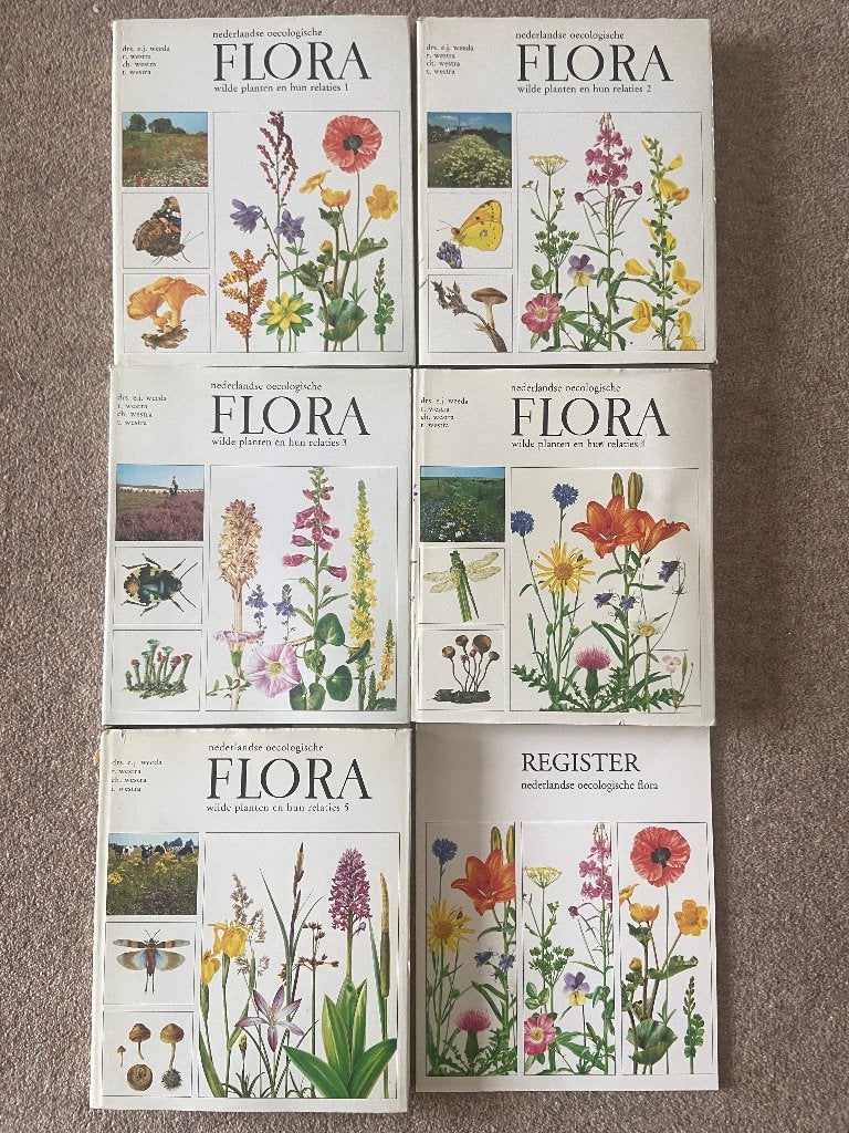 Oecologische flora van Nederland 5 delen + register, Boeken, Encyclopedieën, Ophalen of Verzenden, Zo goed als nieuw, Bloemen en Planten
