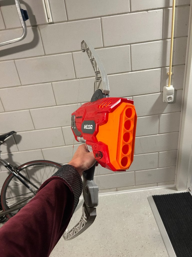 Nerf mega thunderbow met pijlen, Ophalen of Verzenden, Zo goed als nieuw