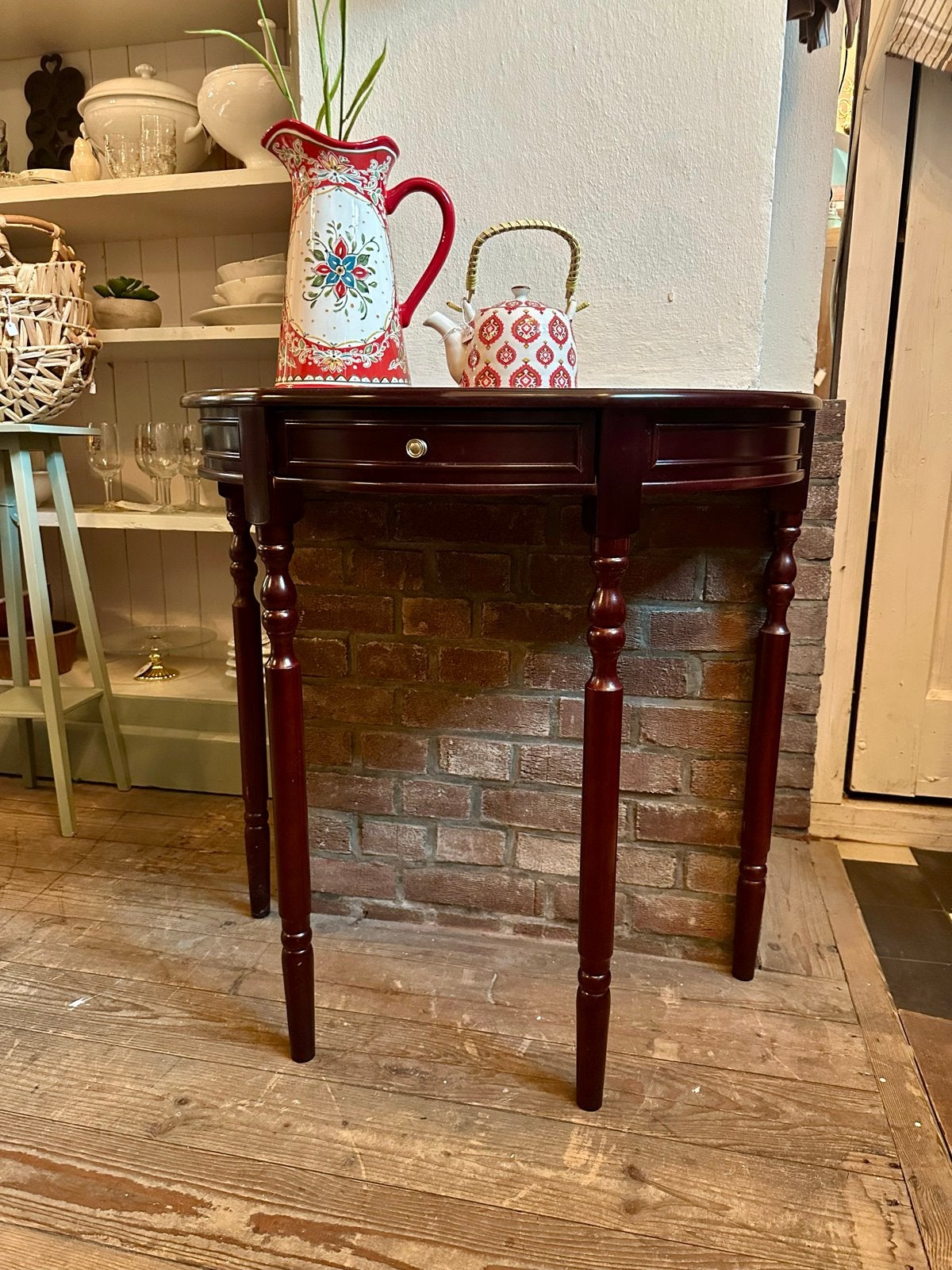 Klassieke mahoniehouten haltafel met lade landelijke stijl, Ophalen