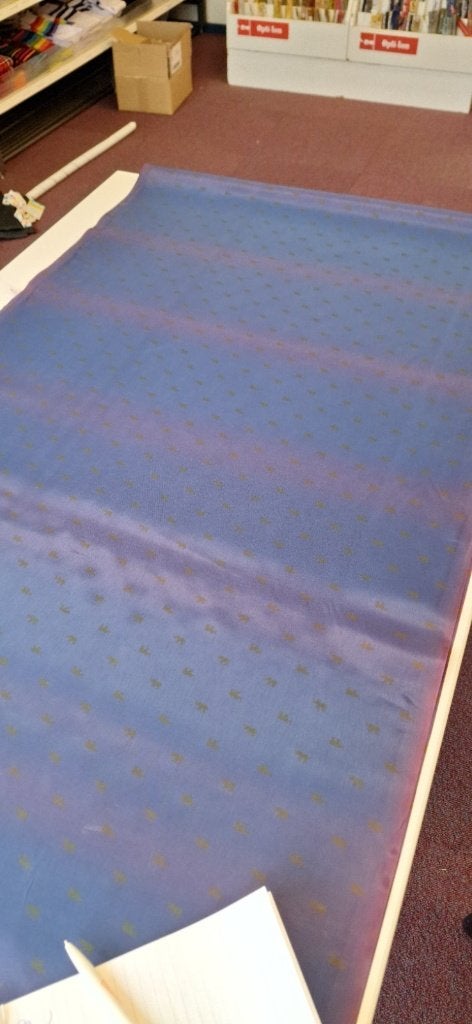 Stof blauw paars met olifantjes 3,2 meter, Overige materialen, Blauw, 120 cm of meer, Ophalen of Verzenden