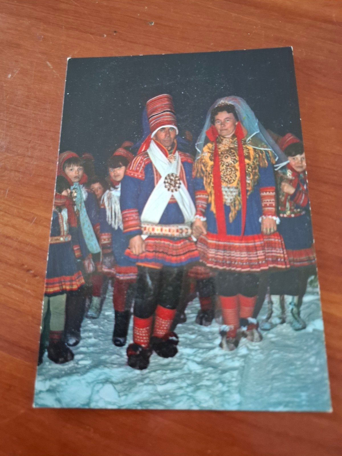 Ansichtkaart Finland Lapland - Bruidspaar Huwelijk 1980, Ophalen of Verzenden, 1980 tot heden, Ongelopen, Overig Europa