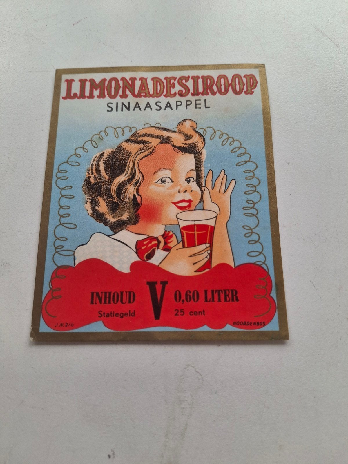 etiket Limonade siroop  V., Ophalen of Verzenden, Zo goed als nieuw, Overige typen