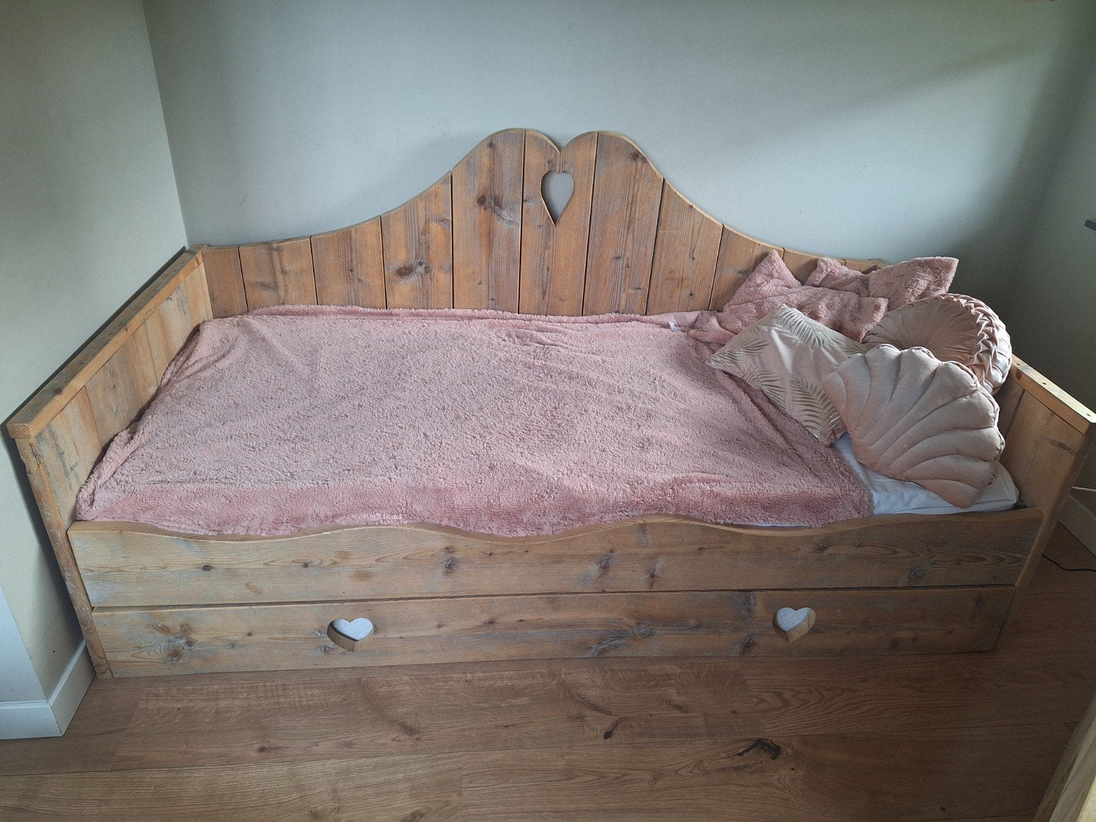 Steigerhouten slaapkamer set - Bed, Kast, Nachtkastjes, Eenpersoons, Verzenden, Steigerhout, 200 cm
