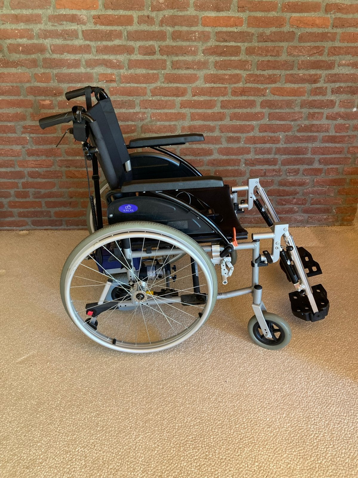 Excel Click Go Lite rolstoel + elektrische duwondersteuning, Ophalen, Inklapbaar, Zo goed als nieuw, Elektrische rolstoel