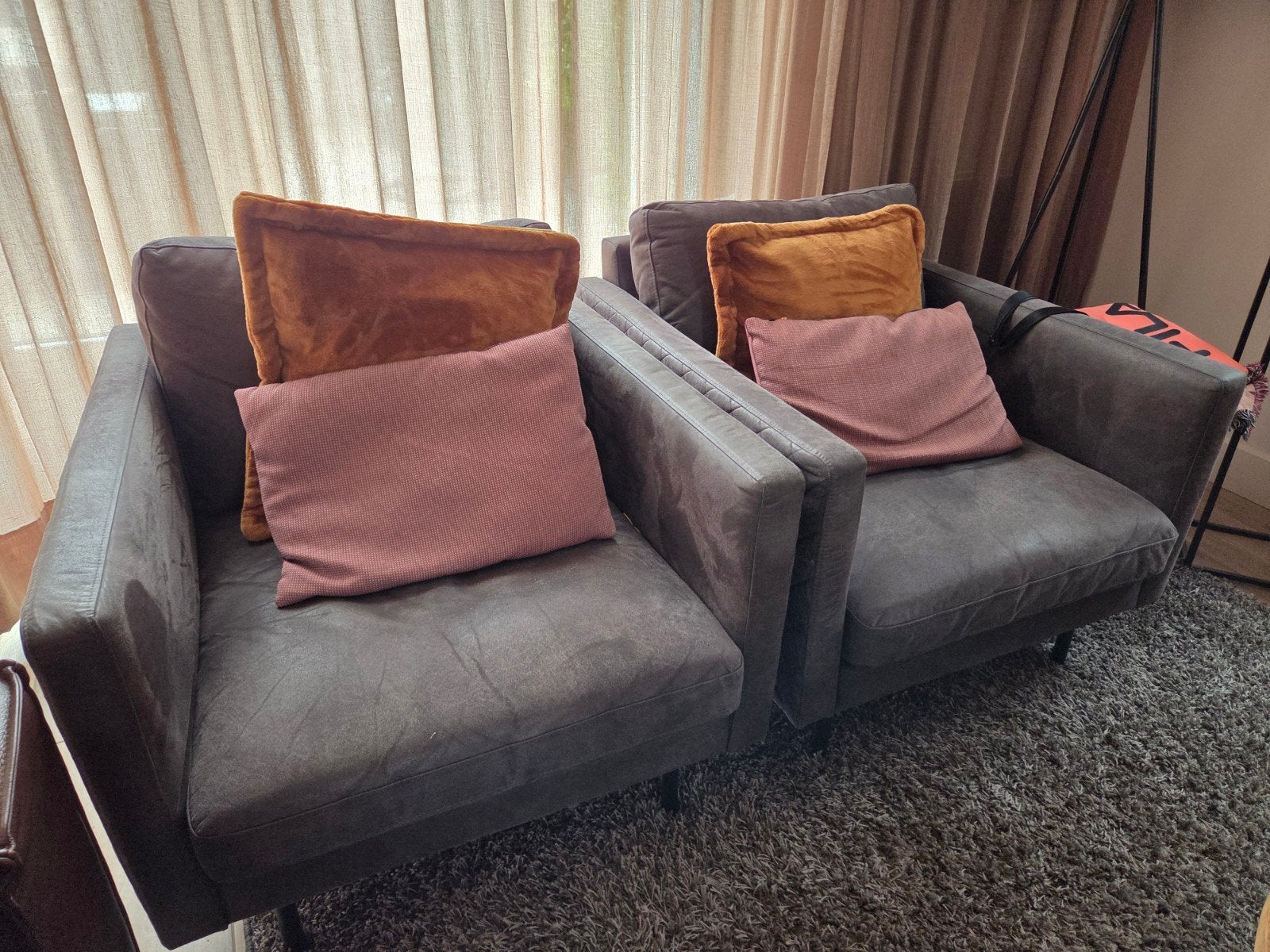 2 comfortabele fauteuils - Grijs, Huis en Inrichting, Ophalen