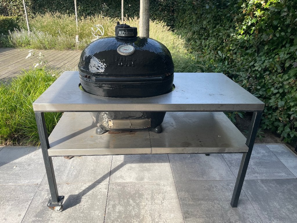 Primo XL keramische BBQ in RVS tafel