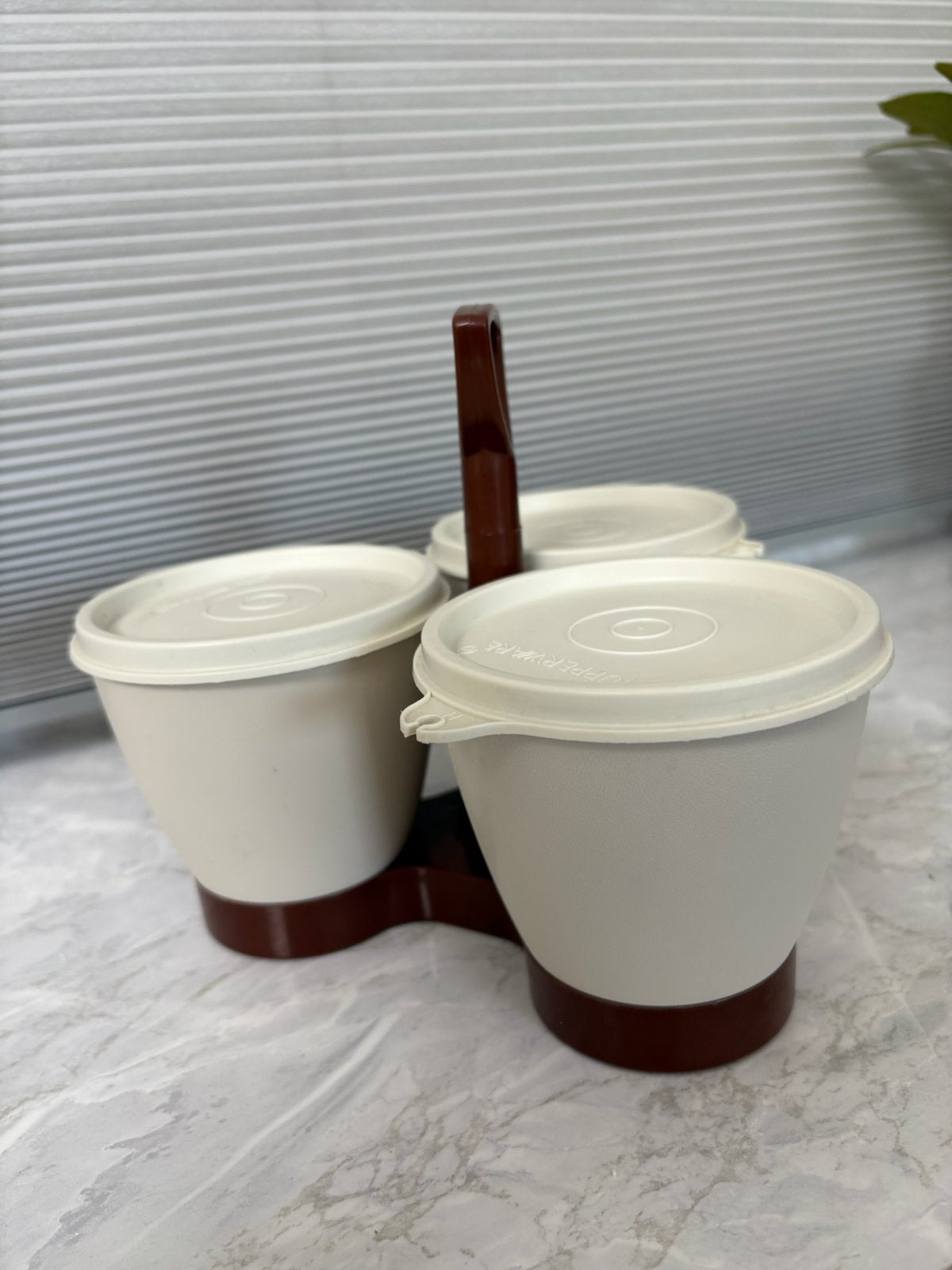Tupperware serveerkommenset, Ophalen of Verzenden, Zo goed als nieuw, Bruin, Bak of Kom