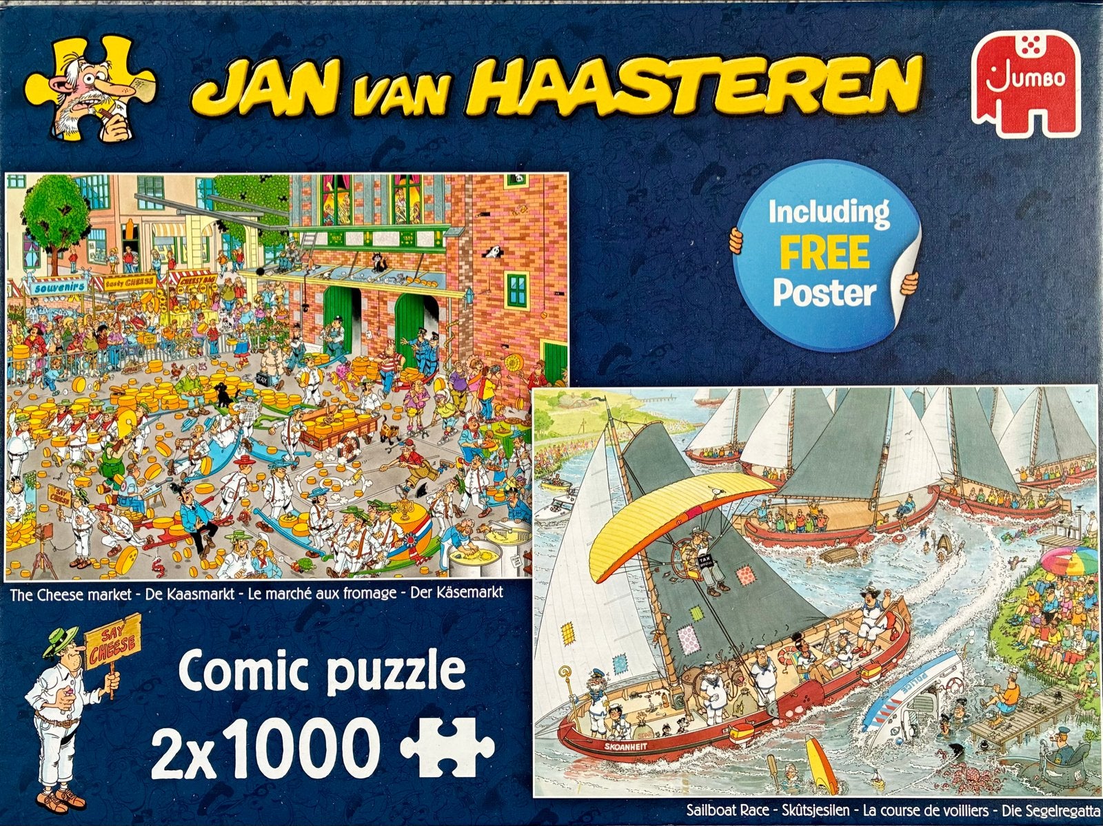 Jan van Haasteren Comic Puzzel 2x1000 stukjes, Ophalen, 500 t/m 1500 stukjes, Zo goed als nieuw, Legpuzzel