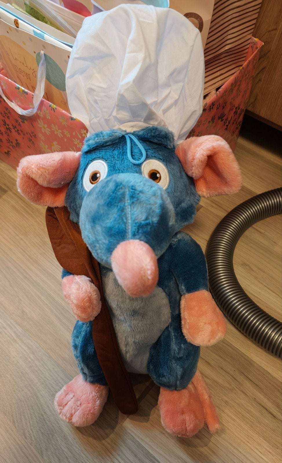 Remy de Ratatouille knuffel met koksmuts en lepel, Muis, Overige merken, Disney, Blauw