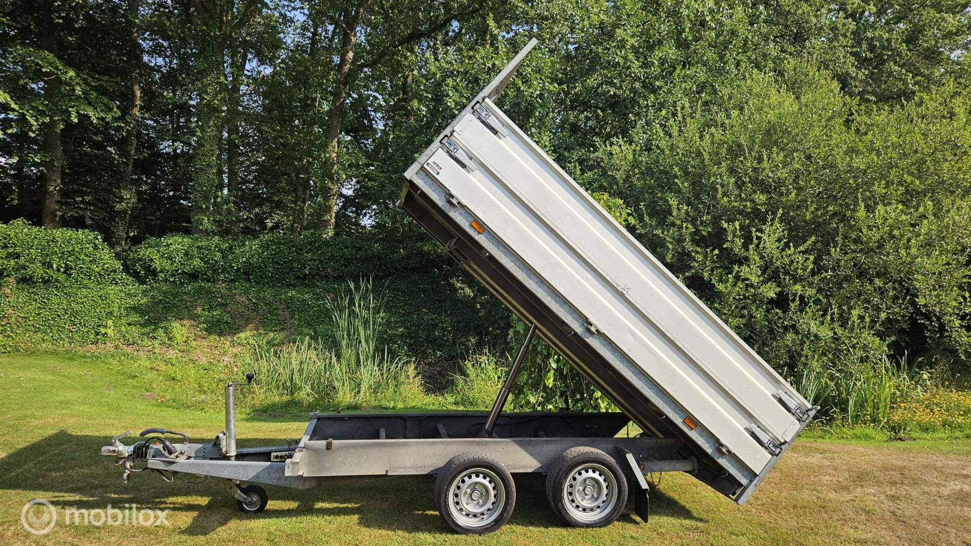 Hapert Verlaagde elektrische kipper met dubbele borden, Auto diversen, Aanhangers en Bagagewagens, Gebruikt