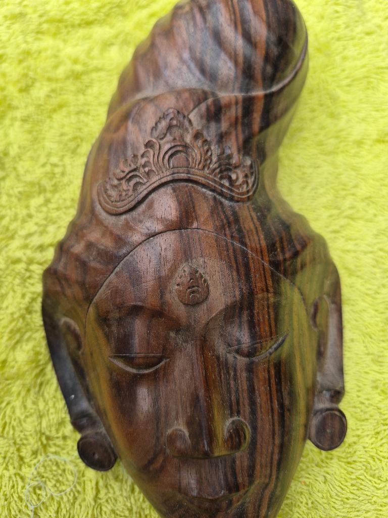Balinees houten houtsnijwerk, masker of sculptuur, mythologi, Ophalen, Houtsnijwerk, Minder dan 20 cm, Art deco