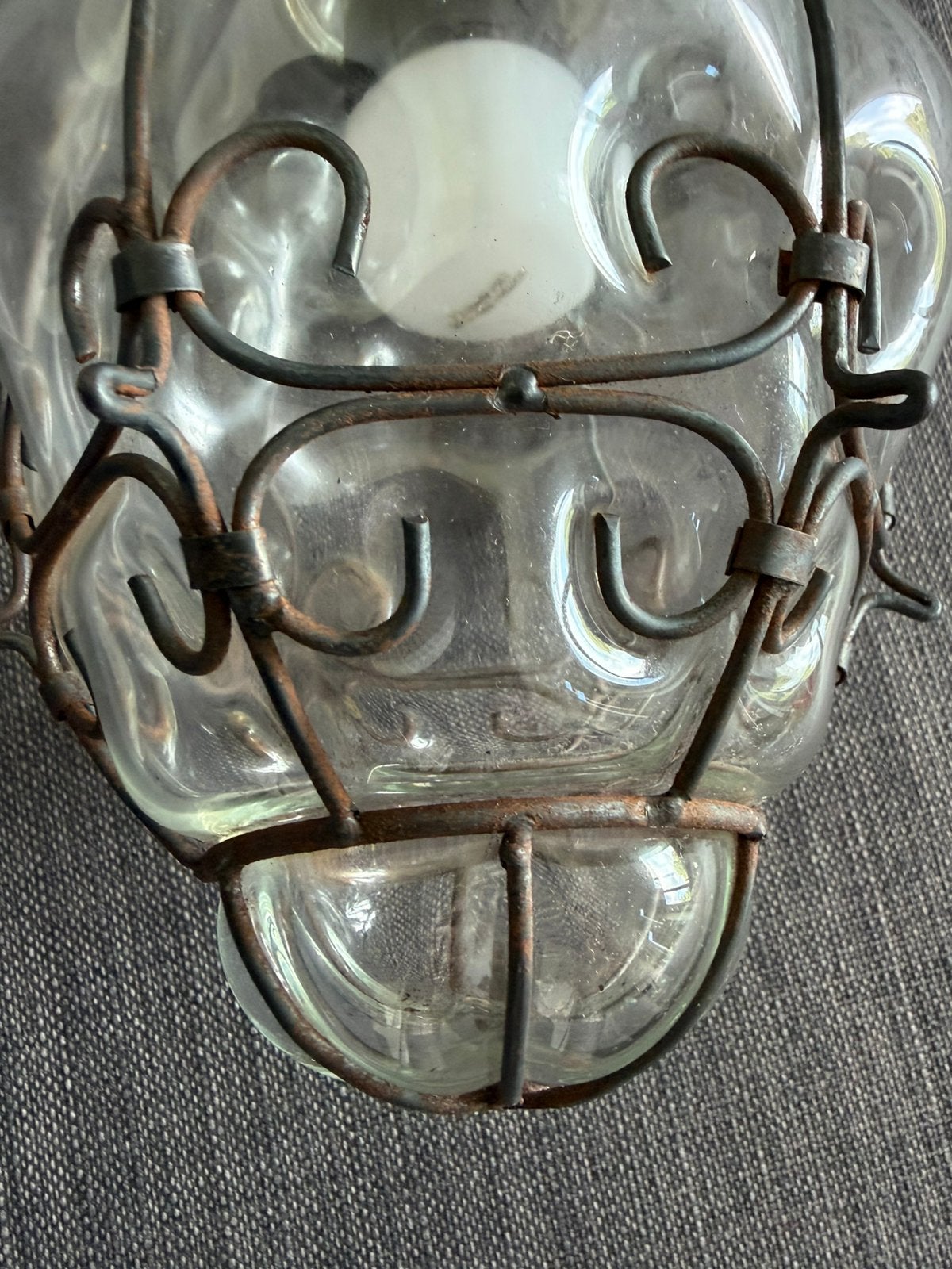 Vintage kleine Venetiaanse Kooilamp – Mondgeblazen Murano, Ophalen of Verzenden, Gebruikt, Glas, Venetiaans - brocante