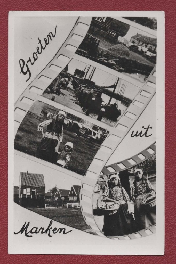 Marken - Groeten uit - Klederdracht en haven - Ong. - jr'60, Verzenden, 1960 tot 1980, Ongelopen, Noord-Holland