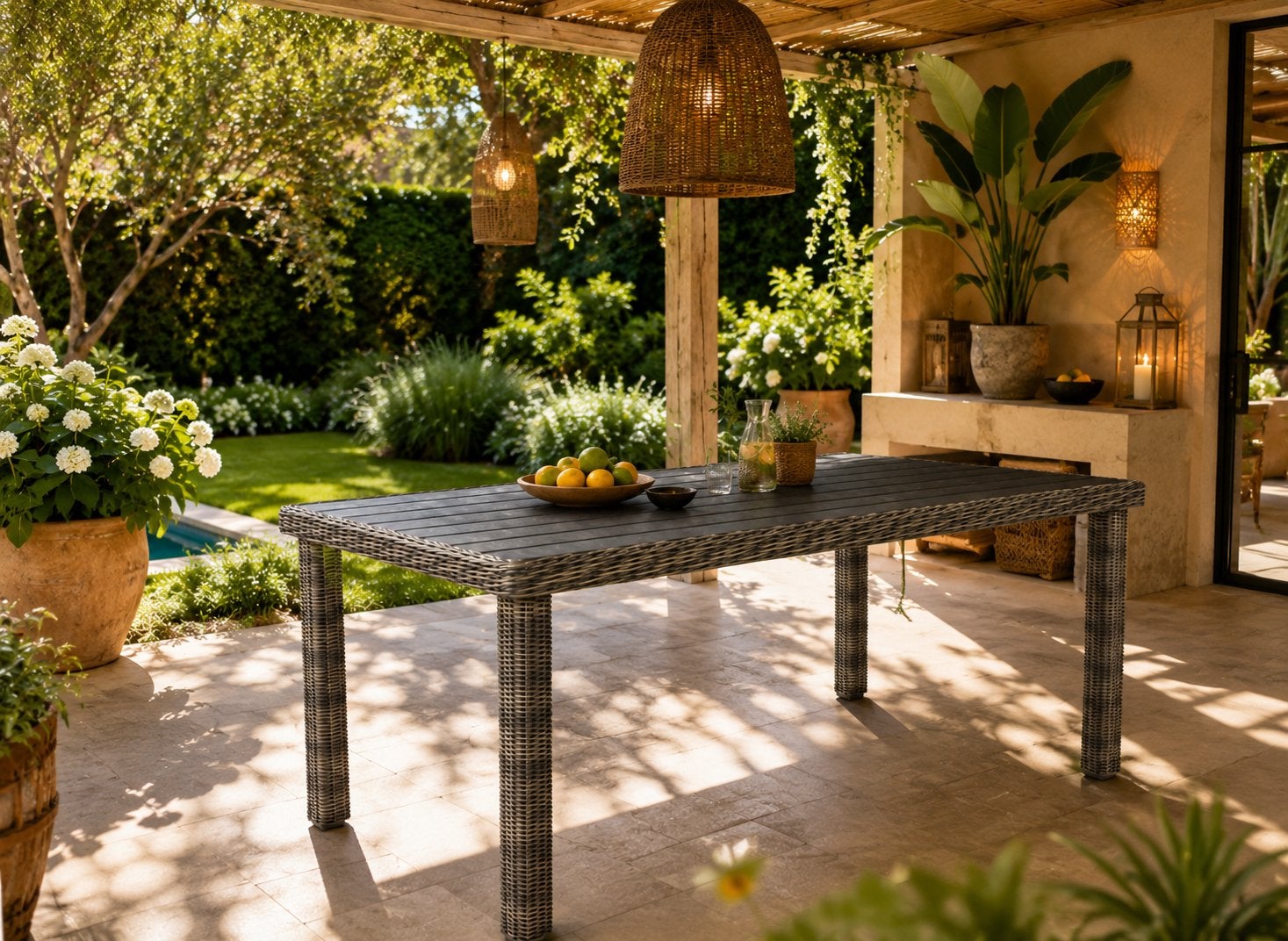Tuintafel 180x100 uit voorraad leverbaar incl bezorging, Tuin en Terras, Ophalen of Verzenden, Nieuw, Rechthoekig, Wicker