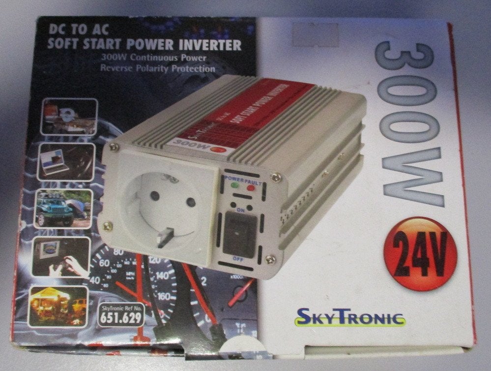DC naar AC omvormer 24v naar 230v 300w SkyTronic 651.629, Ophalen of Verzenden, Nieuw, Overige merken, Elektronica en Kabels