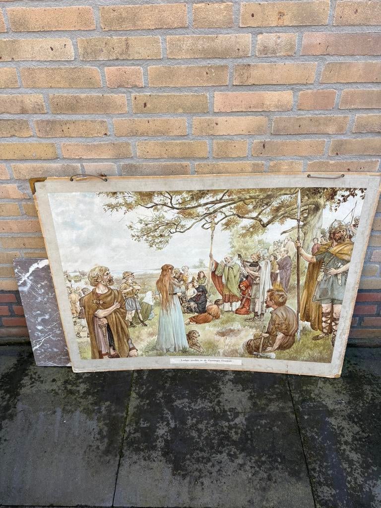 Vintage schoolplaat, Antiek en Kunst, Antiek | Schoolplaten, Ophalen, Geschiedenis