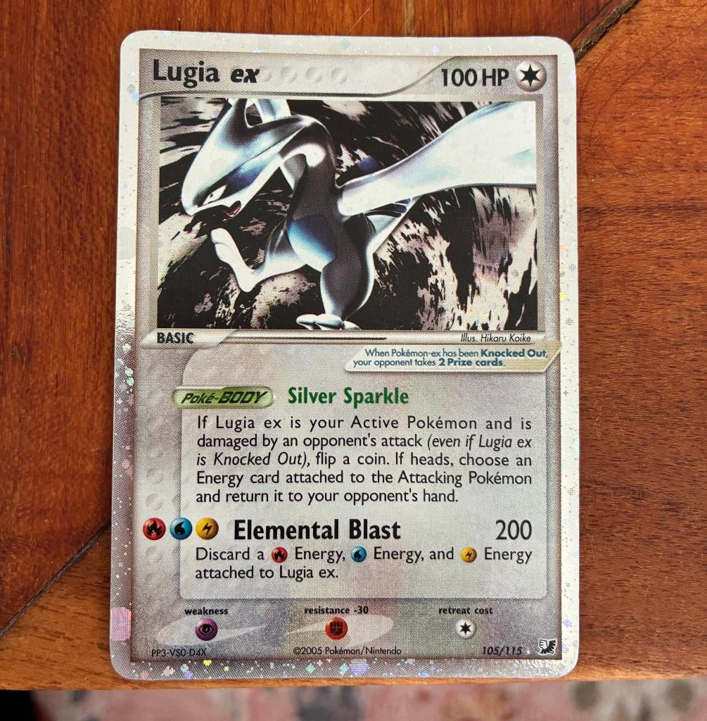 Lugia EX 105/115 Unseen Forces, Ophalen of Verzenden, Zo goed als nieuw, Losse kaart, Foil